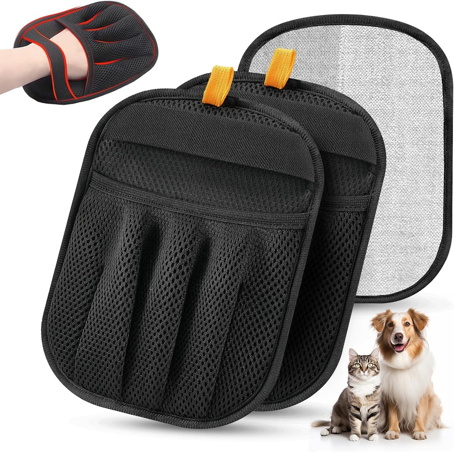 Pet Hair Removal Glove Cat & Dog, Electrostatic Reusable Hair Remover Tool