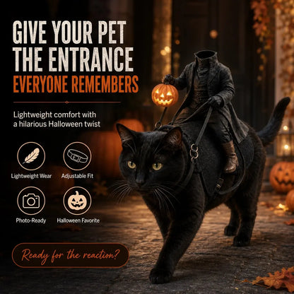 🎃Headless Horseman Rider Pet Halloween Costume for Dogs & Cats