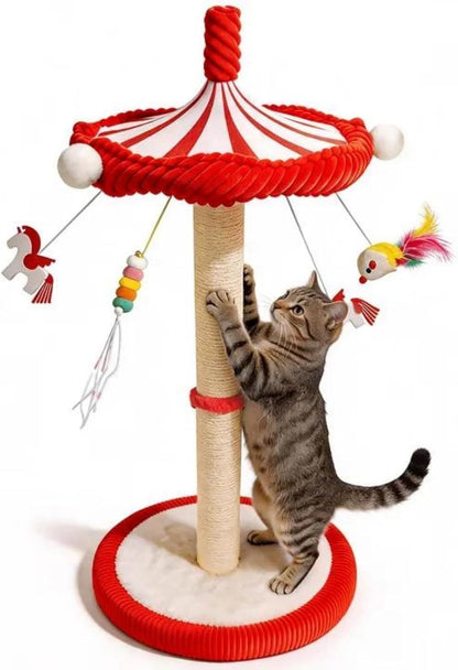 🔥 Limited-Time Deal: Interactive Carousel Cat Scratcher with Hanging Toys