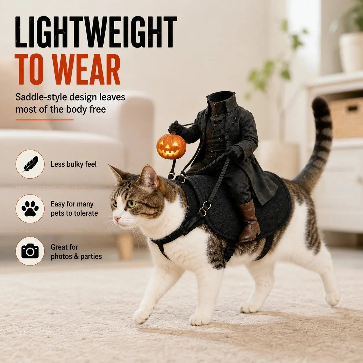 🎃Headless Horseman Rider Pet Halloween Costume for Dogs & Cats