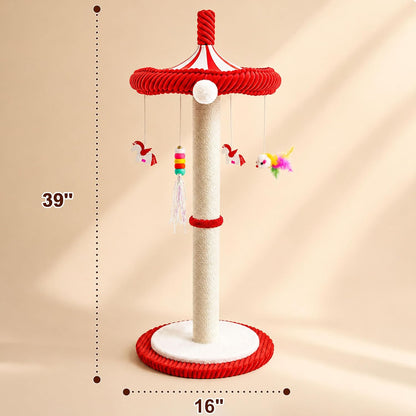 🔥 Limited-Time Deal: Interactive Carousel Cat Scratcher with Hanging Toys