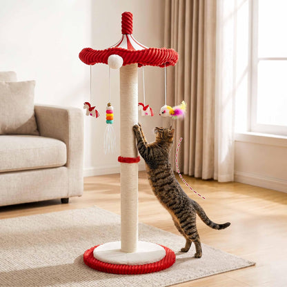🔥 Limited-Time Deal: Interactive Carousel Cat Scratcher with Hanging Toys