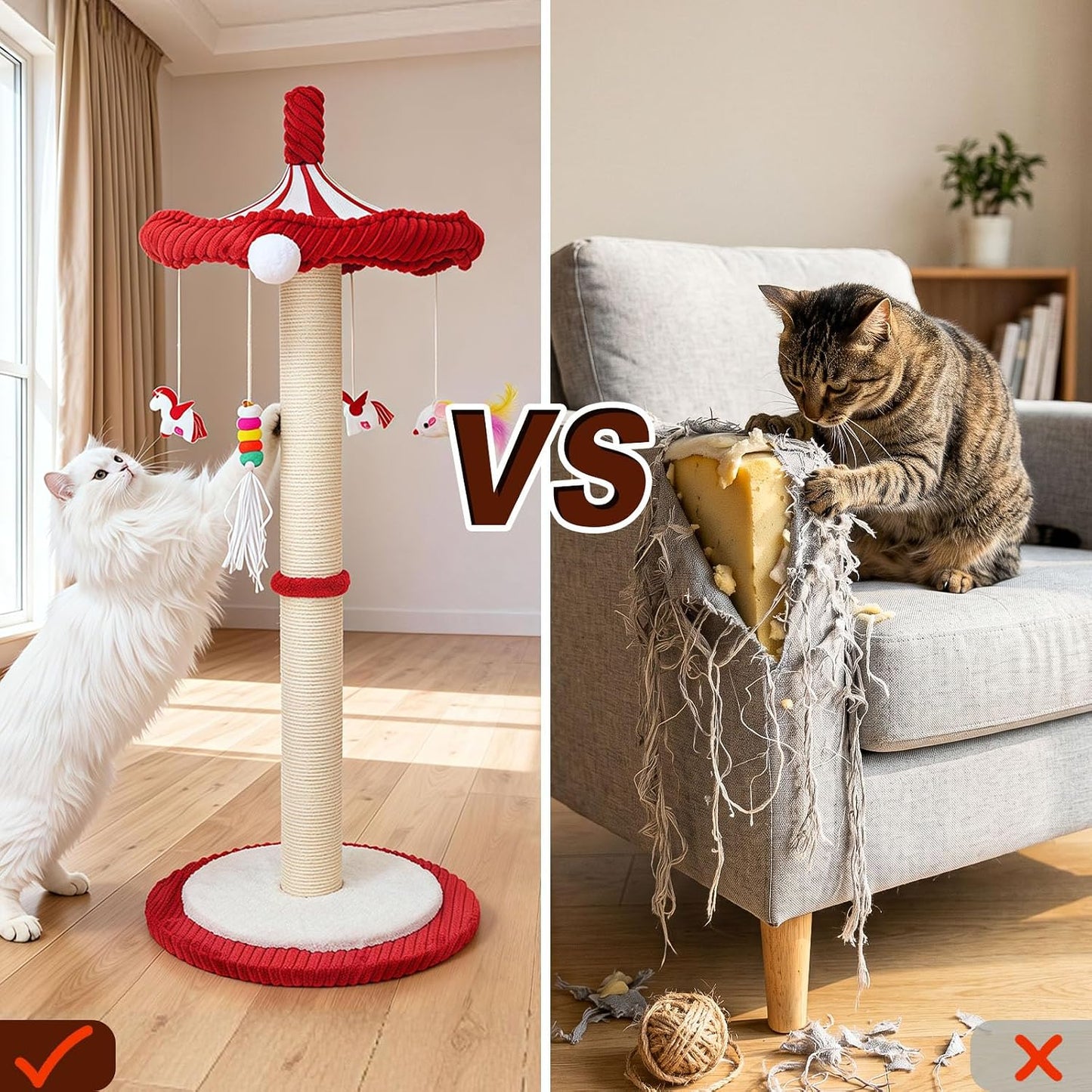 🔥 Limited-Time Deal: Interactive Carousel Cat Scratcher with Hanging Toys