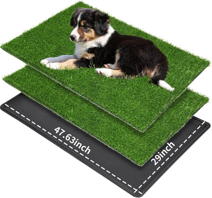 Dog Grass Pad with Tray - 16x20in for Apartment Balcony Use-Buy Now & Get a Free Extra Grass Pad!