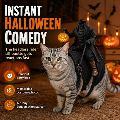 🎃Headless Horseman Rider Pet Halloween Costume for Dogs & Cats