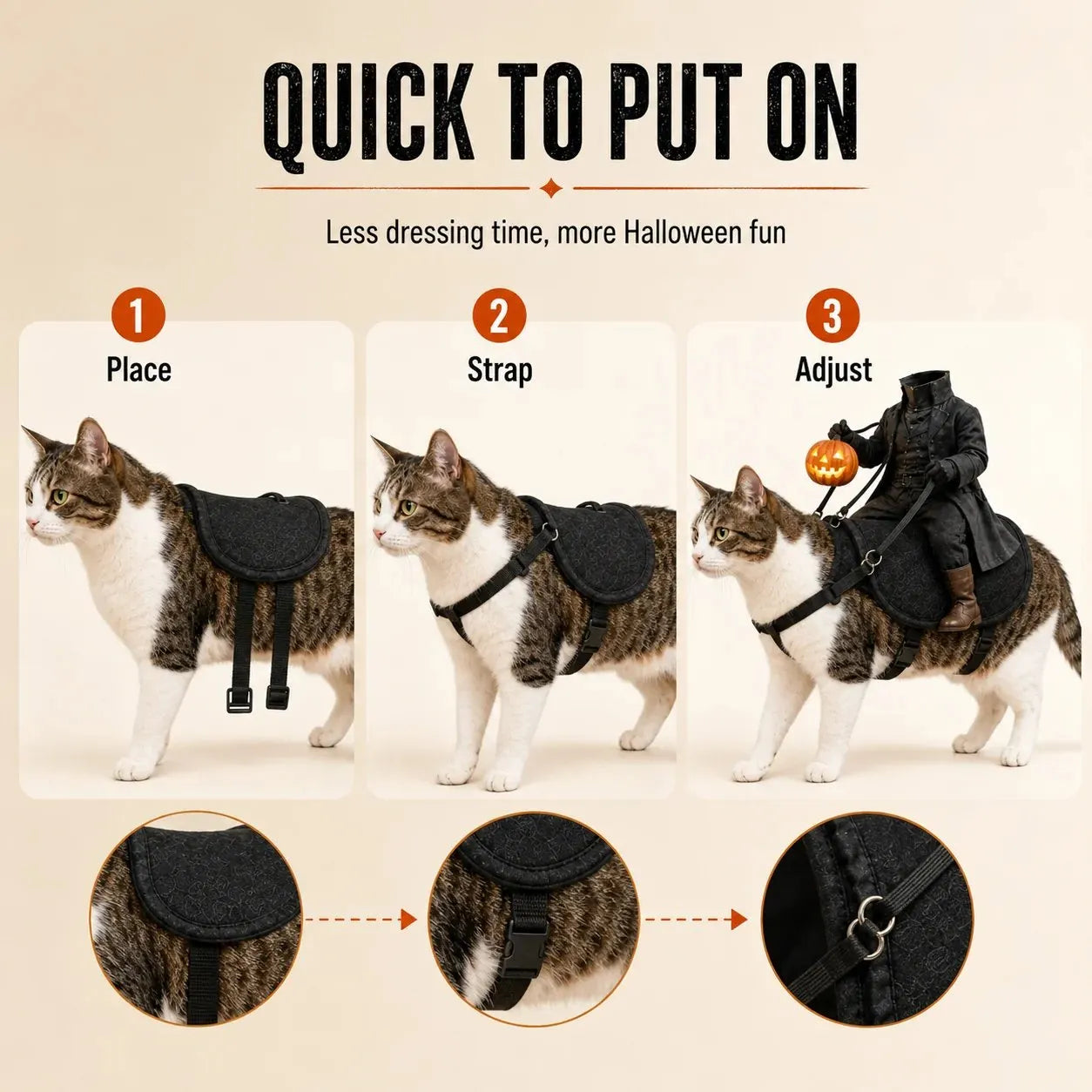 🎃Headless Horseman Rider Pet Halloween Costume for Dogs & Cats