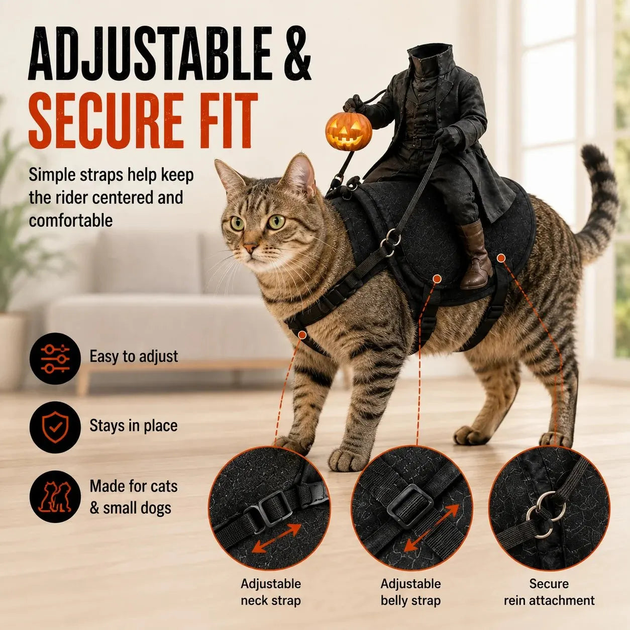 🎃Headless Horseman Rider Pet Halloween Costume for Dogs & Cats