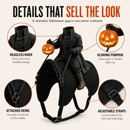 🎃Headless Horseman Rider Pet Halloween Costume for Dogs & Cats