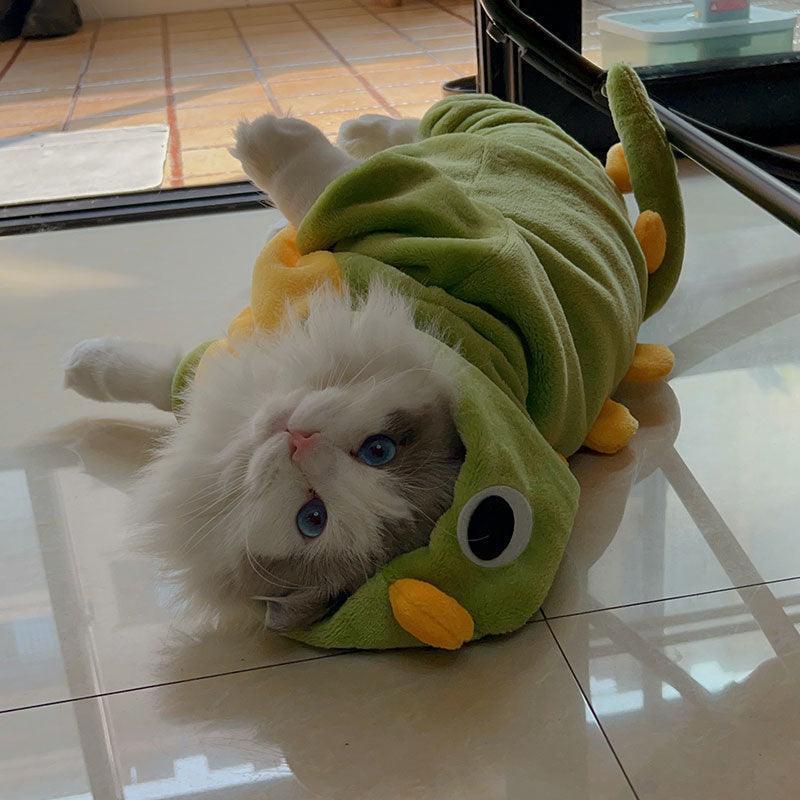 Cozy Dinosaur Cat Costume – Soft Hooded Jumpsuit with 2 Styles