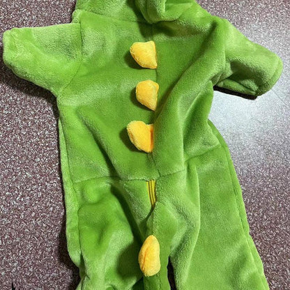 Cozy Dinosaur Cat Costume – Soft Hooded Jumpsuit with 2 Styles