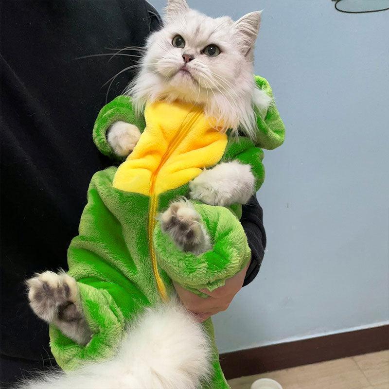 Cozy Dinosaur Cat Costume – Soft Hooded Jumpsuit with 2 Styles