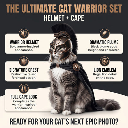 🎃Halloween Lantern Season, Armageddon Cat Helmet, Medieval Knight Cosplay Headwear, Funny Halloween Costume for Cats